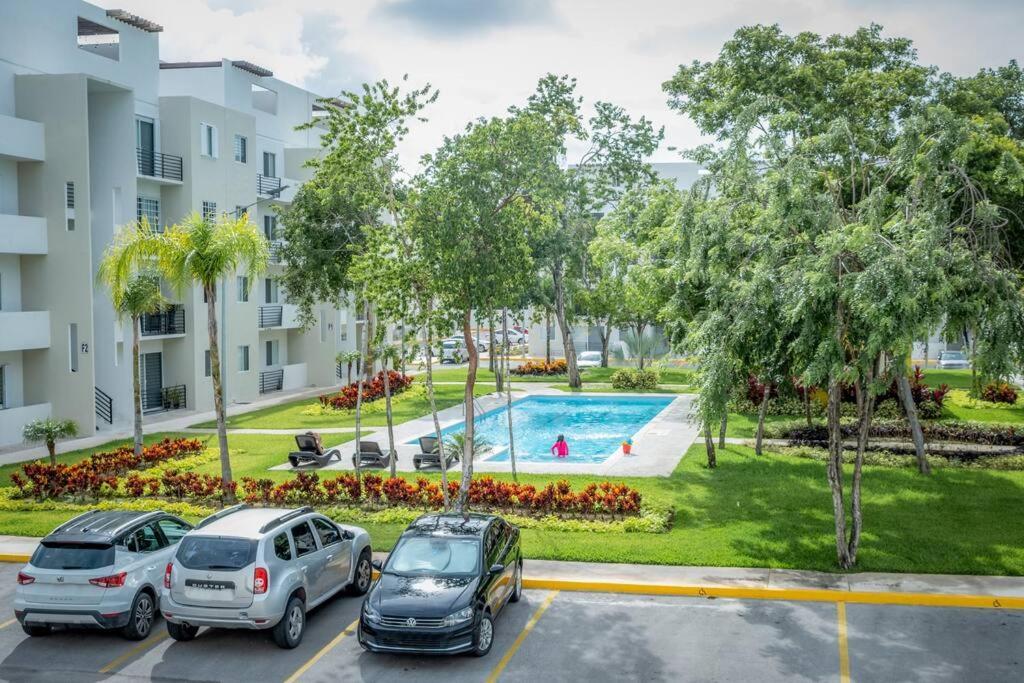 Depto 2 Rec. Con Vista A La Piscina En C. Privada Lejlighed Playa del Carmen Eksteriør billede